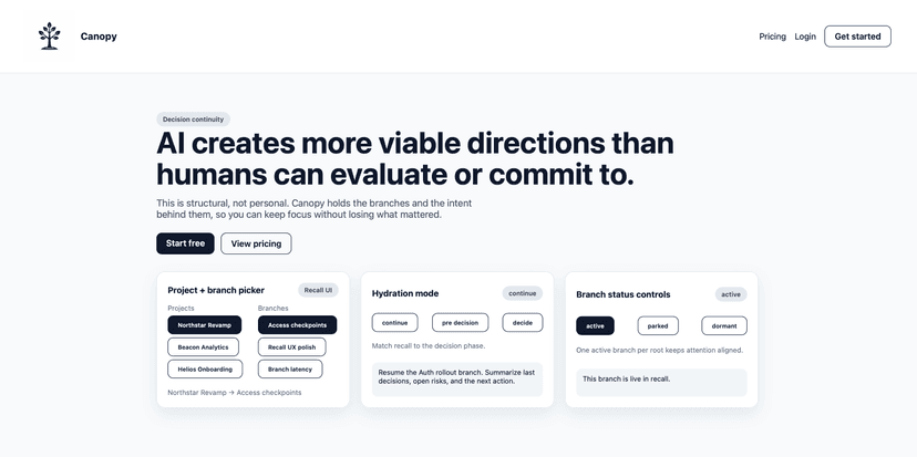 Canopy AI website preview