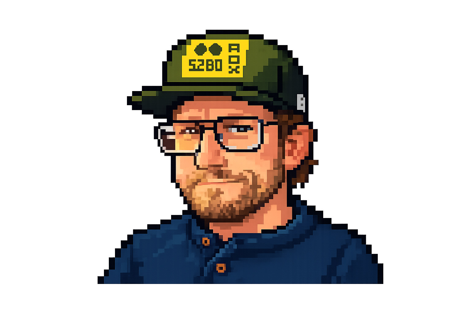 Pixel-art headshot of Ben Zavadil